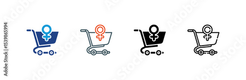 Shopping Cart icon set multiple style collection