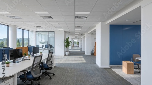 Modern open plan office space with natural light.