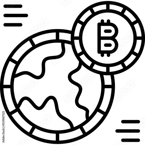 Bitcoin Icon Vector Element