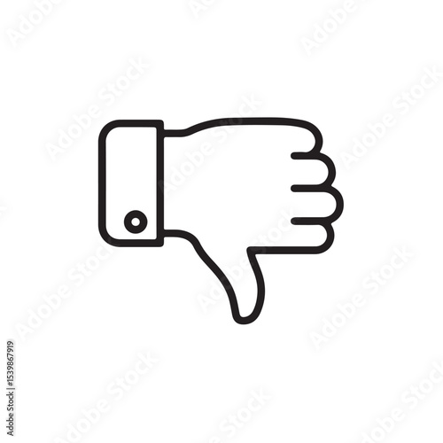 Dislike Gesture Icon Indicating Rejection and Negativity Thumb Down Symbol for Negative Feedback Concept of Disagreement