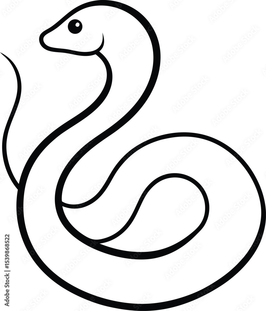 Fototapeta premium black snake vector illustration