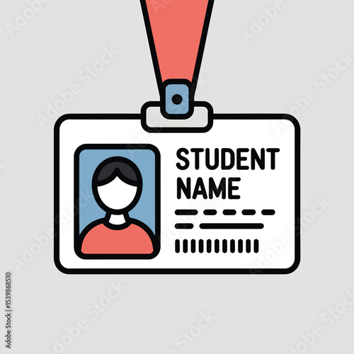 Student id card design illustration for educational institution suitable for school university enrollment identification and membership