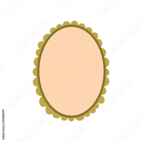 Blank decorative oval frame in earthy colors