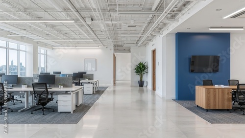 Modern office space with open layout and natural light.