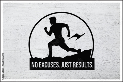 No Excuses Runner Silhouette Motivation
Just Results – Running Motivation Art
Fitness Drive: Athlete in Action
Determined Runner Black & White Design