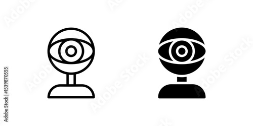 Webcam Icon Set. A black icon of a webcam, representing video communication.