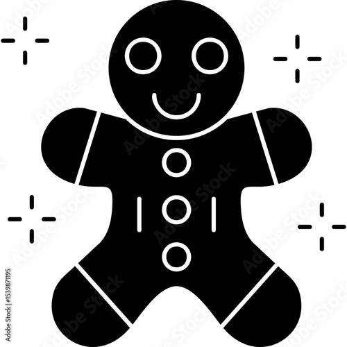 Gingerbread Man Icon Vector Element