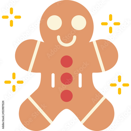 Gingerbread Man Icon Vector Element
