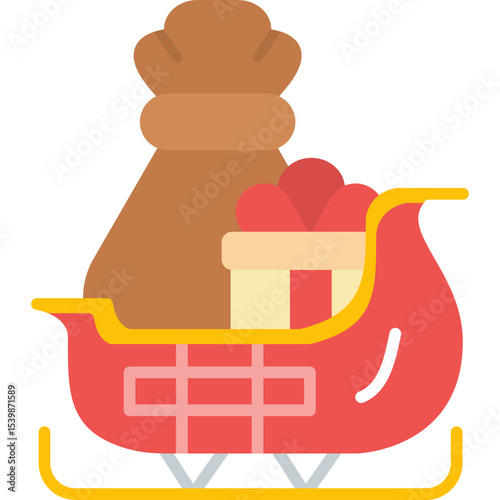 Sleigh Icon Vector Element