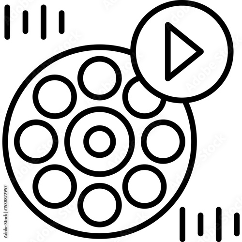 Film Roll Icon Vector Element