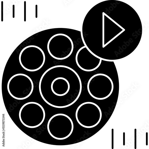 Film Roll Icon Vector Element
