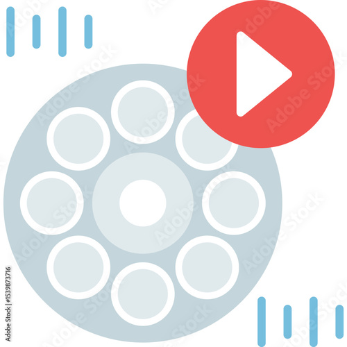 Film Roll Icon Vector Element