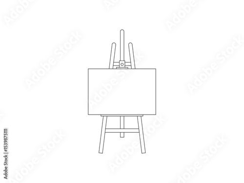 Artist easel icons set. Outline set of artist easel vector icons for web design isolated on a white background. Isometric set of easel vector icons outline. Blank Canvas Outline Icon.