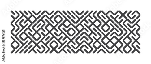 Abstract geometric line background. Repeating geometric motif. Bold monochrome geometric background element. Modern geometric line art pattern. Vector illustration