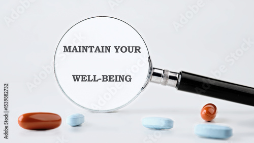 THE CONCEPTUAL PHRASE MAINTAIN YOUR WELL-BEING. health, offering practical CONCEPT