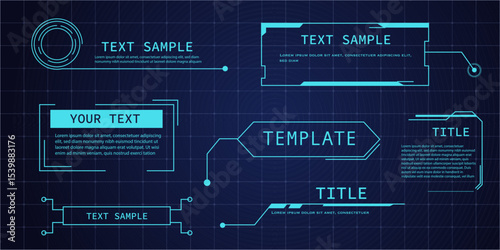 Callout title box Cyber interface design with info panels, sci-fi labels, and modern vector borders. Great for futuristic video content, tech banners, or digital UI screens