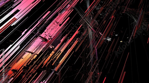 Glitch Art Black Background Material: Modern, Digital, and Visually Appealing for Creative Projects