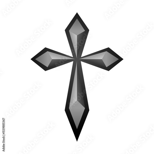 Black cross christian icon vector design
