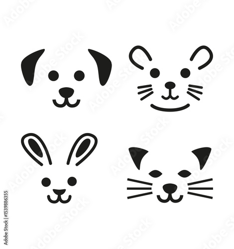 set of funny animals