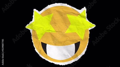 A cool sunglasses emoji with a stylish paper texture animation, symbolizing confidence, fun, and laid-back attitude.