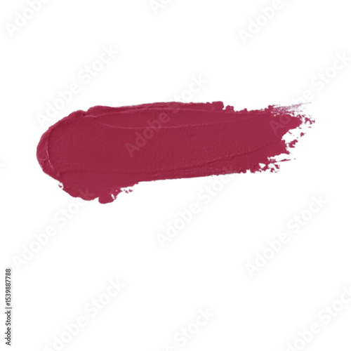 matte pink lipstick smear on white background