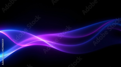 Vibrant Abstract Blue Purple Neon Waves