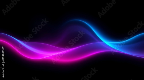 Vibrant Neon Blue and Pink Wave Background