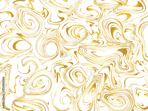 Luxury marble pattern with golden swirls isolated on white background. Abstract liquid dynamic gradient waves background. Fluid marble texture. Modern cover design with copy space for text.