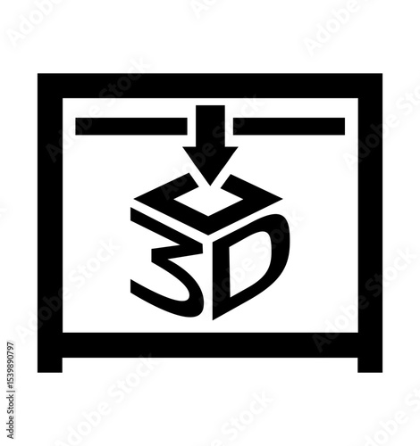 vector illustration of a 3d printer