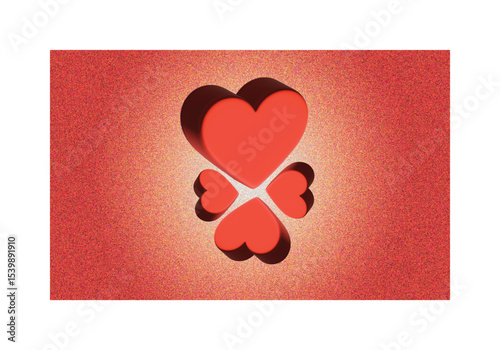 Red Hearts Background Speckled Texture Valentines Day