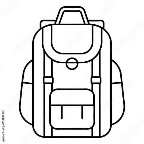 Minimalist Line Art Hiking Backpack Icon