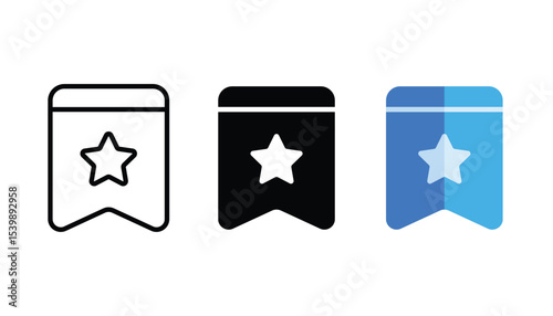Bookmark icon and symbol design on a white background