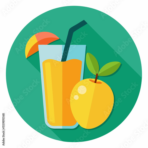 glass of juice and fruits