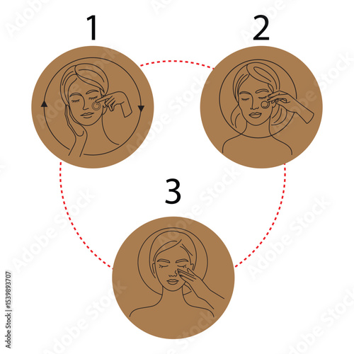 Set of female faces, woman with red hair, round shape, line art, vector illustration, vector illustration of an abstract background, 