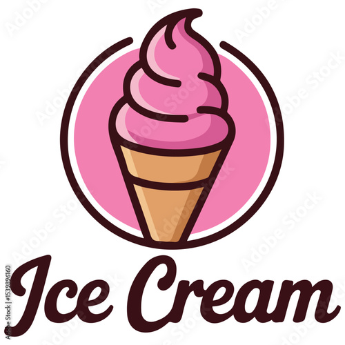 Ice cream shop logo designs set vector isolated white background