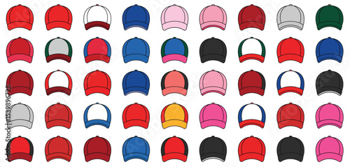 Collection of colorful baseball caps