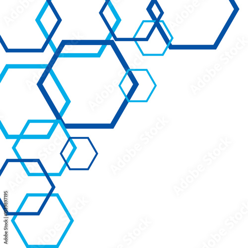 Geometric Hexagonal Tech Corner