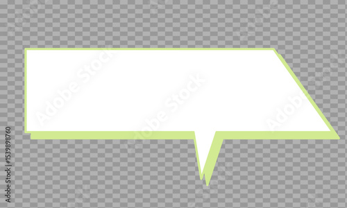 Angular Speech Bubble with Green Outline and Transparent Background

