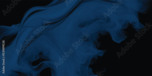 Abstract paint flow texture in dark and moody blue wave patterns

