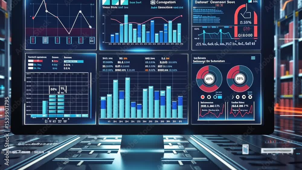 A comprehensive warehouse management system interface on a computer ...