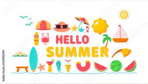 Hello Summer Beach, Sun, Fun, and Vacation Vibes