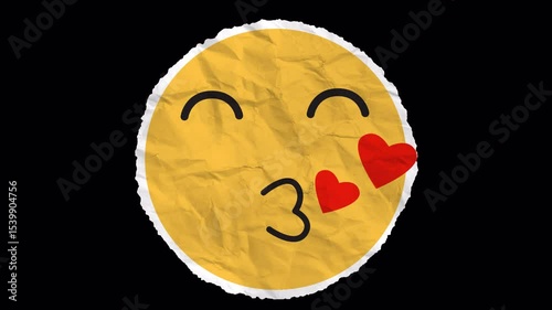 A cute kiss emoji with a floating heart and blushing cheeks, perfectly expressing love, affection, and warmth.