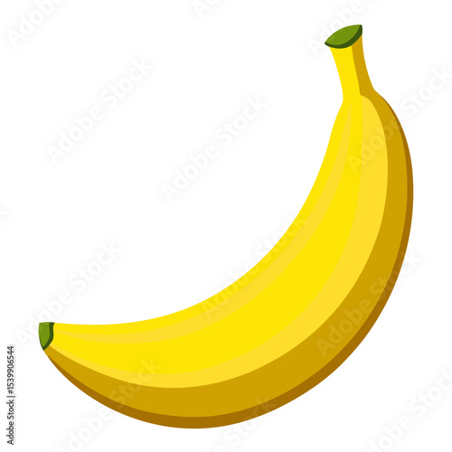 Illustration of fresh yellow banana fruit tropical healthy food potassium vitamins fiber diet