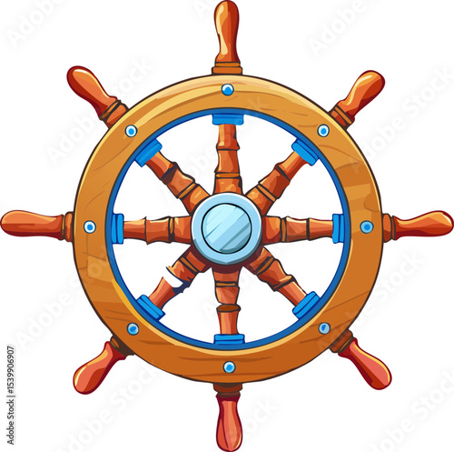 steering wheel of a ship