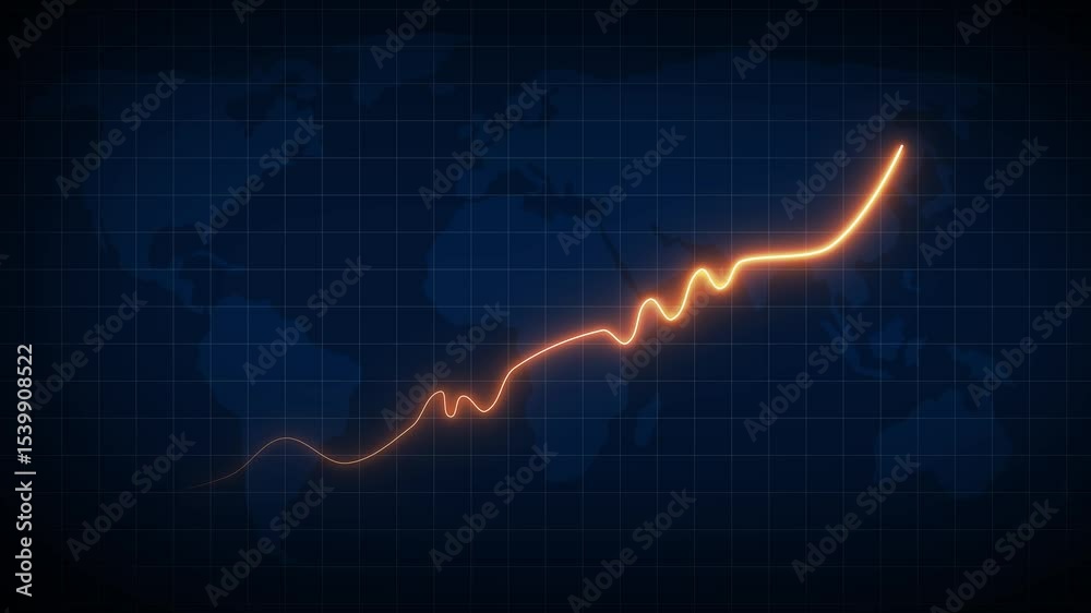 Glowing neon business graph rising arrow icon isolated .increasing arrow .