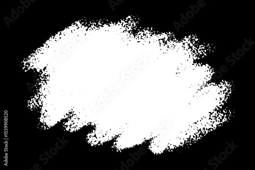 White hand drawn brush stroke frame. Grunge black border. Dirty artistic design element, boxes, frame for text. Vector illustration.