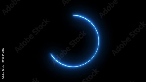 Wallpaper Mural circle animation neon light on black background. Torontodigital.ca