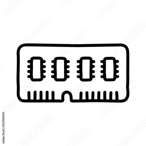 RAM icon. Hand drawn style.