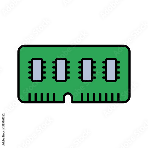 RAM icon. Lineal color style.