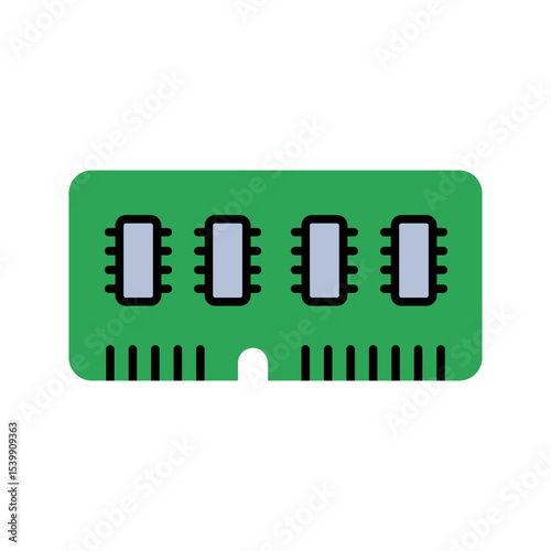 RAM icon. Flat color style.